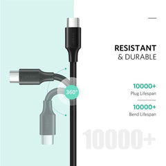 UGREEN USB-C to USB-C PD Fast Charging Cable 3A Max Black 1m